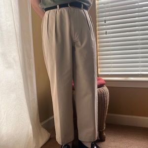 Polo Ralph Lauren Andrew Pleated Chino High rise vintage 90s mens 34 Ivory